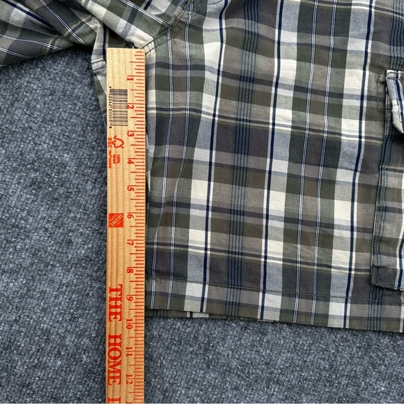 LL‎ Bean Shorts Mens 40 Plaid 9" Cargo Y2K Outdoor Casual Beach Green Blue Beige - Picture 8 of 12
